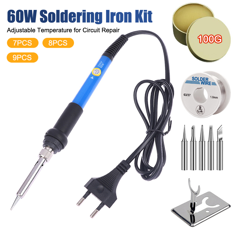 Diy Electronics Repair Kit - ชุดหัวแร้งบัดกรีไฟฟ้าปรับอุณหภูมิได้ 220V 60W พร้อมหัวแร้งสำหรับงาน DIY ซ่อมวงจร