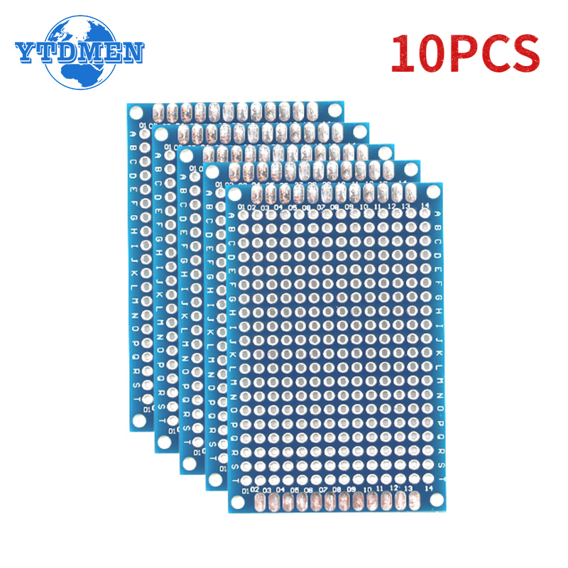 Diy Electronics Gadget - บอร์ด PCB สองด้านขนาด4x6ซม. 10ชิ้นแผงวงจรสากลแผ่นพัฒนาทดลองชุดทดลองอิเล็กทรอนิกส์บัดกรี