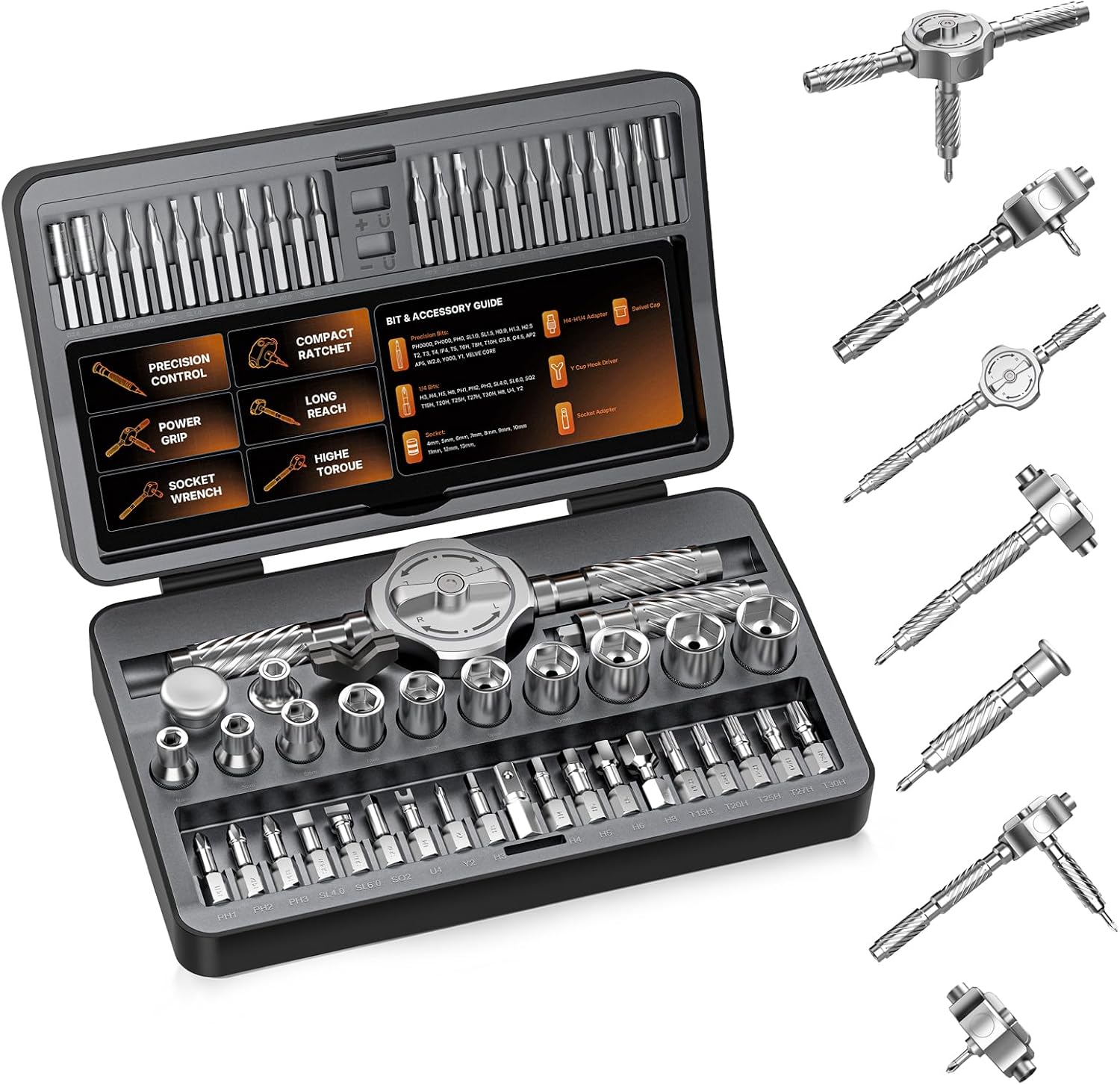 Diy Electronics Repair Kit - ชุดไขควงแม่เหล็ก 62 in 1, ชุดไขควงด้ามตัว T