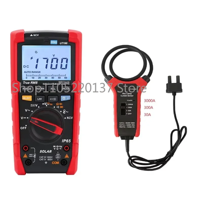 Multimeter Digital - มัลติมิเตอร์ดิจิตอลสำหรับงานพลังงานแสงอาทิตย์ UT196 1700V DC/1500V AC รุ่น