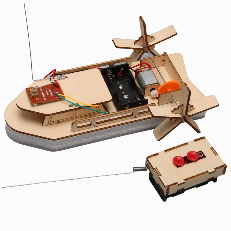 Diy Boat Electronics - เรือของเล่นบังคับระยะไกลแบบทำมือเรือไม้ RC เรือของเล่นเด็กทำด้วยมือโมเดลของเล่นเพื่อการศึกษาชุดปริศนา