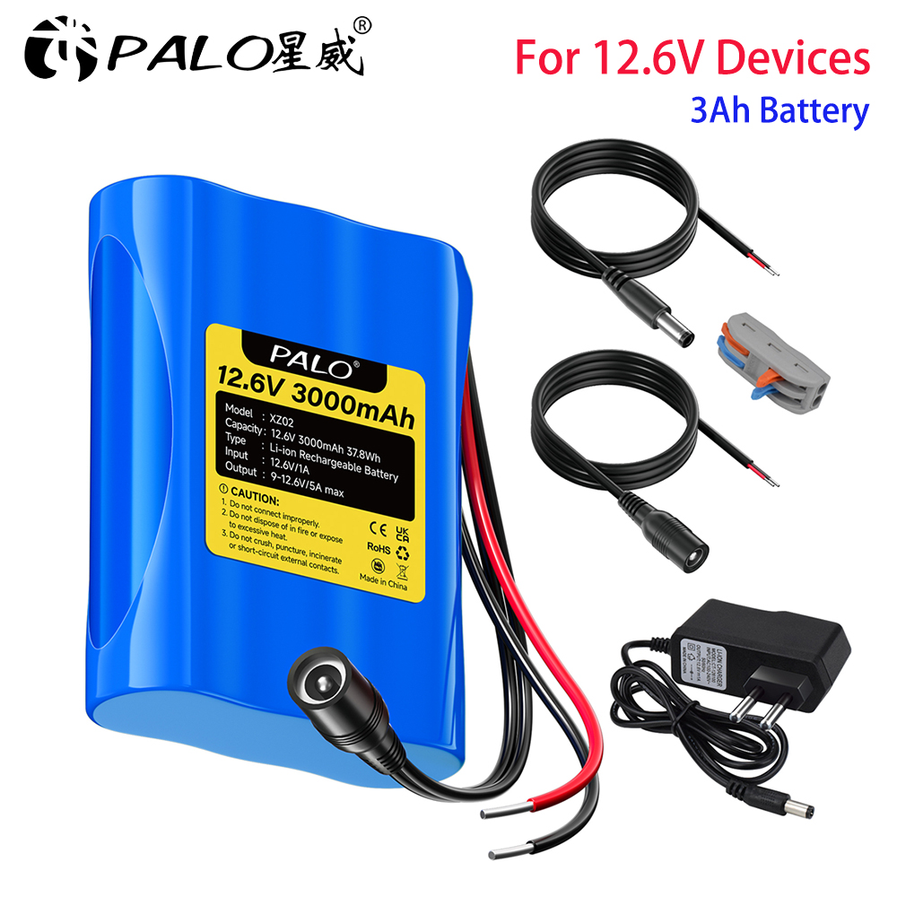Diy Boat Electronics - 12.6V 3000mAh แบตเตอรี่แบบชาร์จไฟได้ 3Ah แบตเตอรี่ลิเธียมไอออนสำหรับ 12.6V