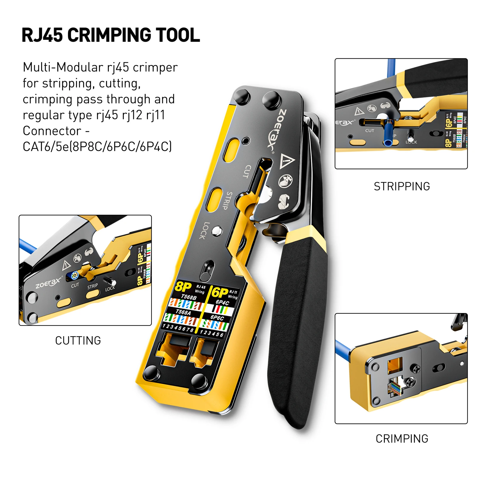 ZoeRax RJ45 CAT6 CAT5E ชุดเครื - Wire Stripper Cutter บทวิจารณ์และราคา