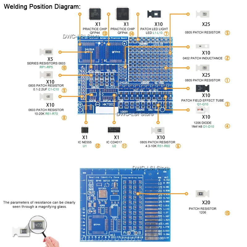 ส่วนประกอบ SMD/SMT การประสาน ค - Diy Electronics Repair Kit บทวิจารณ์และราคา