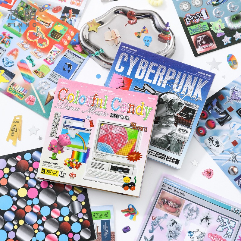 สติกเกอร์ไดคัทธีมไซเบอร์พังก์  - Diy Electronics Book บทวิจารณ์และราคา